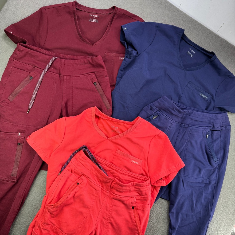 Lot of 3 Jaanuu Scrub Suits Women XS/S Multicolor Shirt Pants Medical Uniforms - Picture 11 of 16